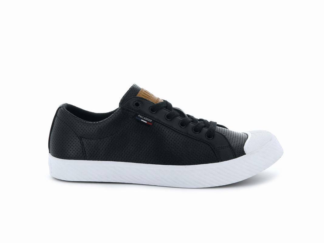 Palladium Pallaphoenix Og Leather Mens Low Top Sneakers Black Australia [XQAVZT-859]